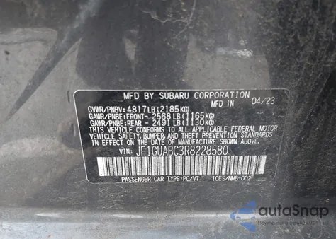 2024 Subaru Impreza Base 5-Door из США, поврежденный, VIN JF1GUABC3R8228580